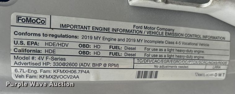 image for item FK1039 2019 Ford F550 Super Duty utility / service truck