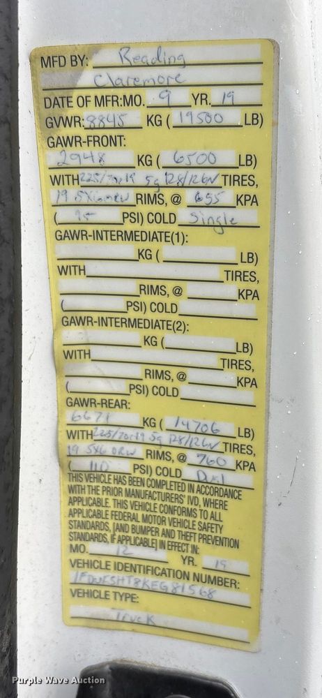 image for item FK1039 2019 Ford F550 Super Duty utility / service truck