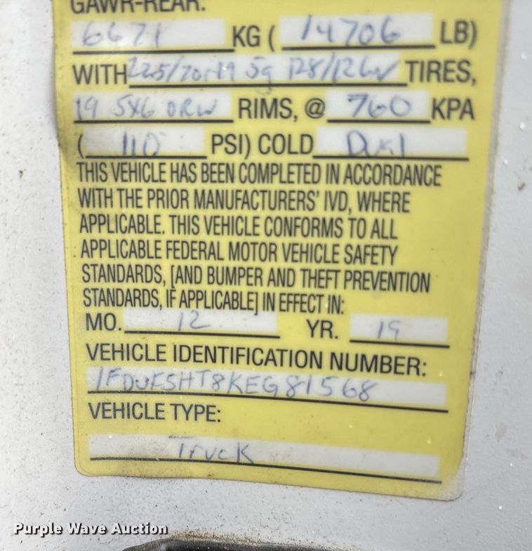 image for item FK1039 2019 Ford F550 Super Duty utility / service truck