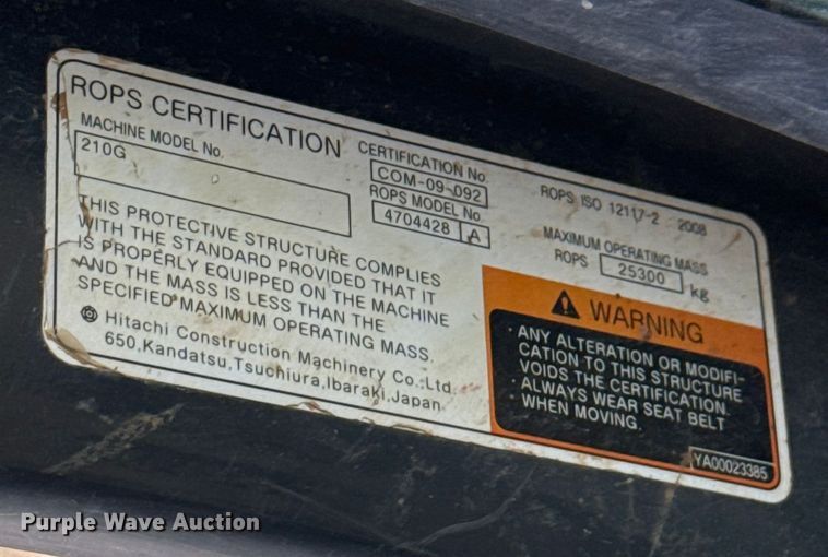 image for item HI9386 2014 John Deere 210G LC excavator