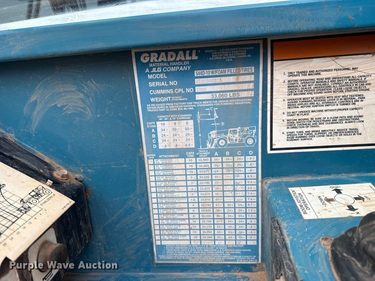 image for item HI9388 2004 Gradall 544D-10 telehandler