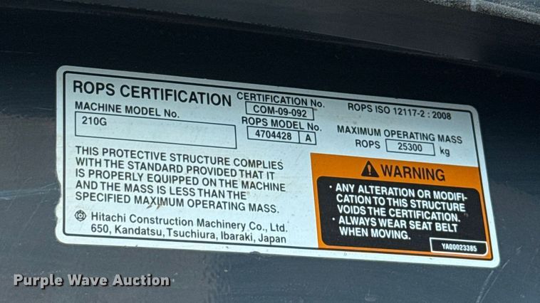 image for item HI9389 2015 John Deere 210G LC excavator