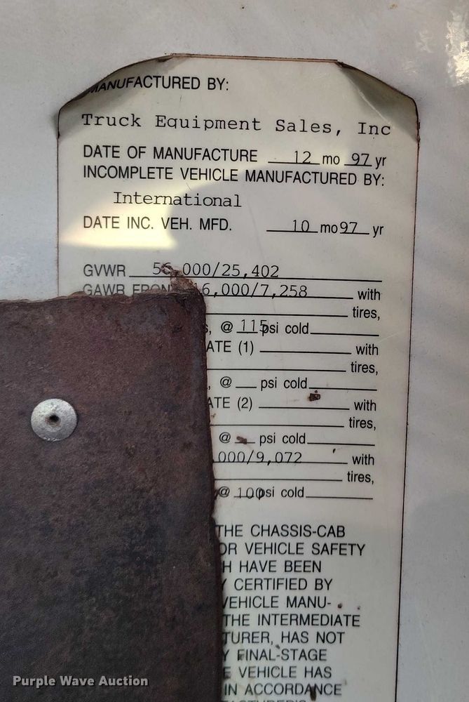 image for item IH9363 1998 International 4900 dump truck