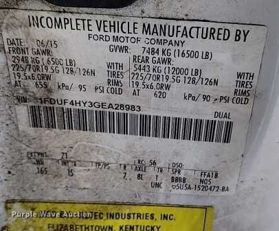 image for item IH9386 2016 Ford F450 Super Duty bucket truck