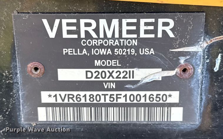 image for item NA9859 2015 Vermeer D20x22 Series II Navigator directional boring unit