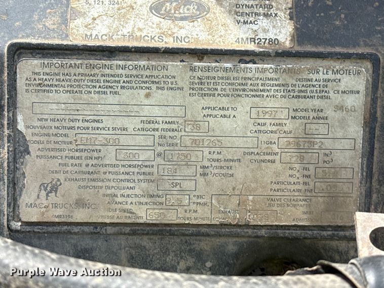 image for item NA9863 1997 Mack RD690S ready mix truck