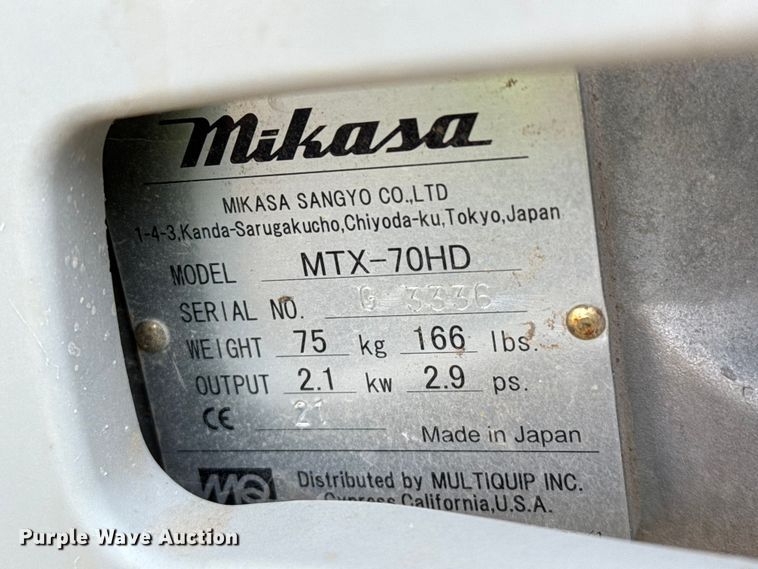 image for item NA9880 Multiquip MTX-70 plate compactor