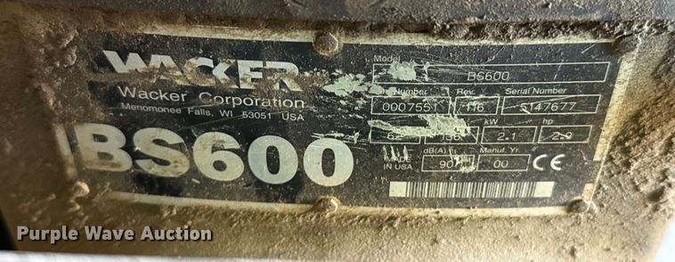 image for item NA9882 Wacker BS600 plate compactor