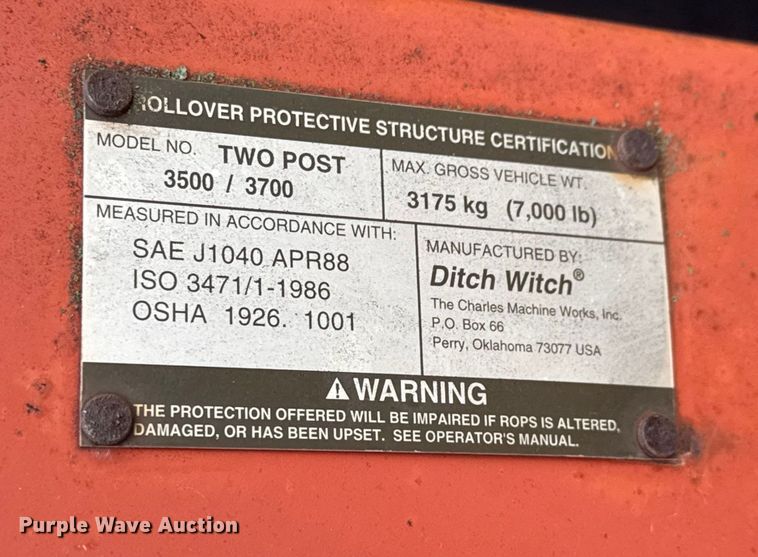 image for item NA9936 2000 Ditch Witch 3700 trencher