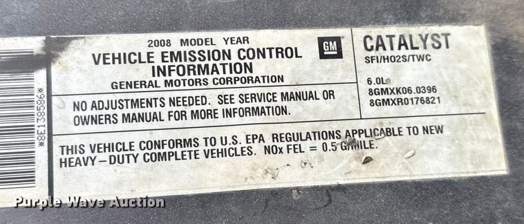 image for item ND9445 2008 GMC Sierra 2500HD Ext. Cab pickup truck