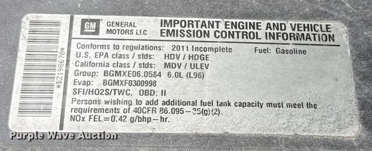 image for item ND9446 2011 Chevrolet Silverado 2500HD Ext. Cab utility bed pickup truck