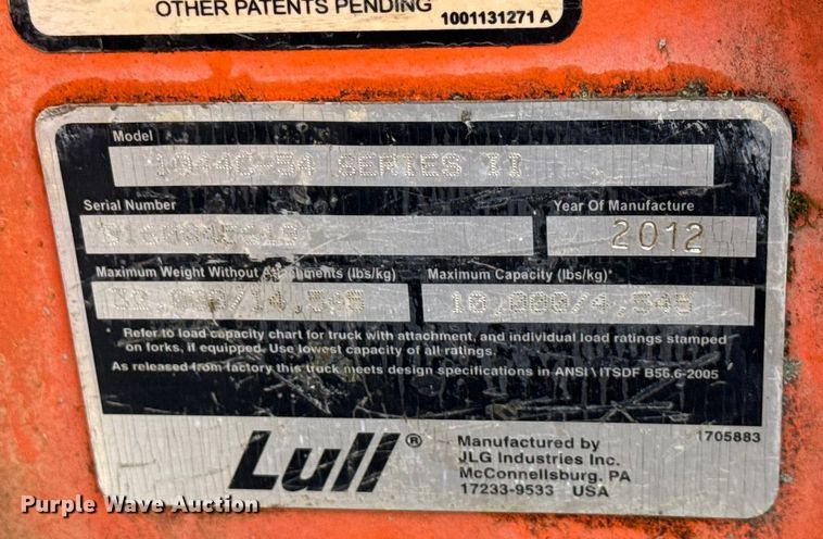 image for item ND9456 2012 JLG 1044C-54 Series II telehandler