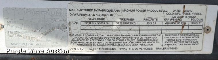 image for item NK9010 2012 Magnum MMG55FH generator