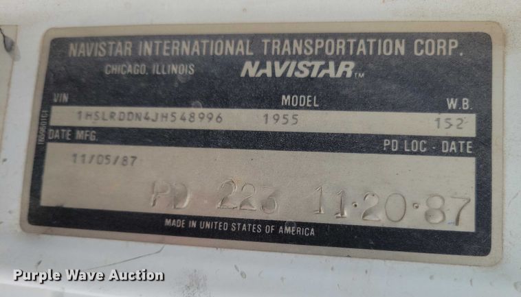 image for item NO9794 1988 International S1900 DTA semi truck