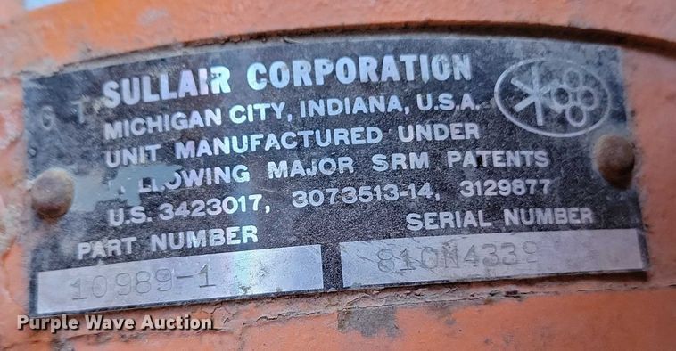 image for item NO9820 Sullair 160 GPQ air compressor