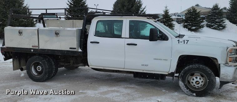 image for item NO9826 2016 Chevrolet Silverado 3500HD Crew Cab utility bed pickup truck