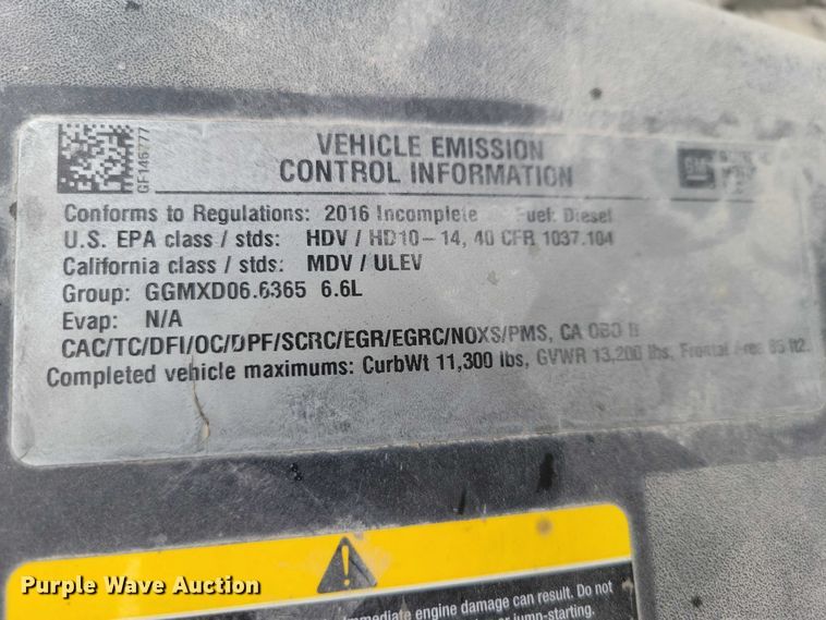 image for item NO9826 2016 Chevrolet Silverado 3500HD Crew Cab utility bed pickup truck