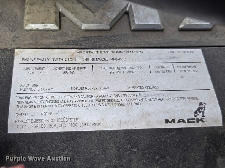 image for item YA1425 2023 Mack Granite dump truck