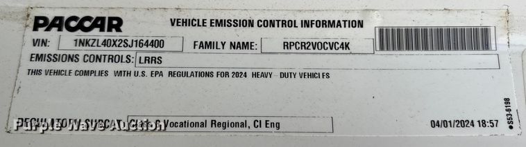 image for item YA1627 2025 Kenworth  T880 dump truck