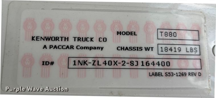 image for item YA1627 2025 Kenworth  T880 dump truck