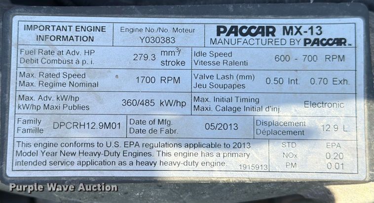 image for item YA1640 2014 Peterbilt 365 crane truck