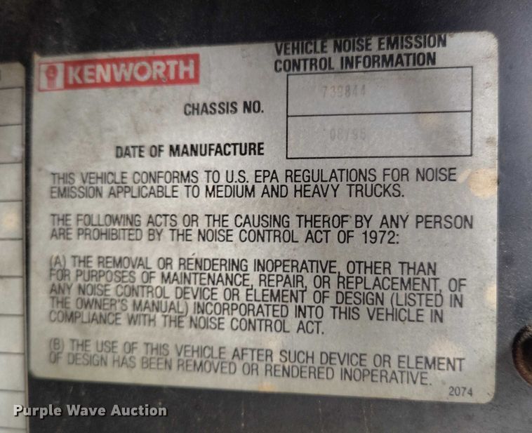 image for item DT0803 1997 Kenworth W900 semi truck