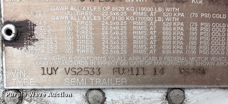 image for item DT6474 2015 Utility Trailer Refrigerated van trailer refrigerated van trailer