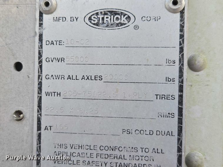 image for item DU2528 2003 Strick Corp. dry van trailer