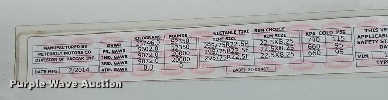 image for item DU2541 2015 Peterbilt 579 semi truck