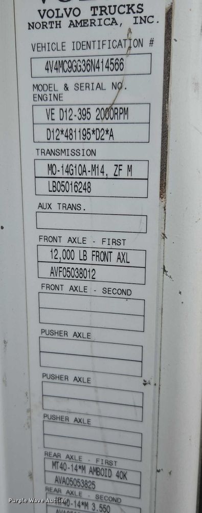 image for item DU2548 2006 Volvo VNM semi truck