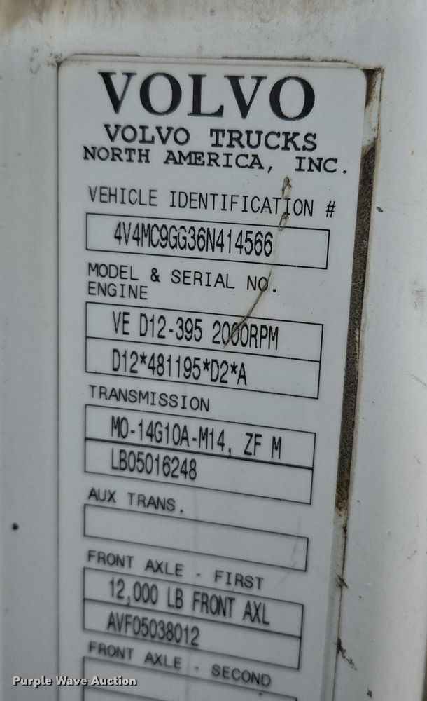 image for item DU2548 2006 Volvo VNM semi truck