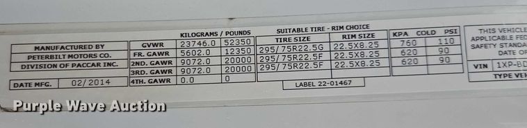 image for item DU2553 2015 Peterbilt 579 semi truck