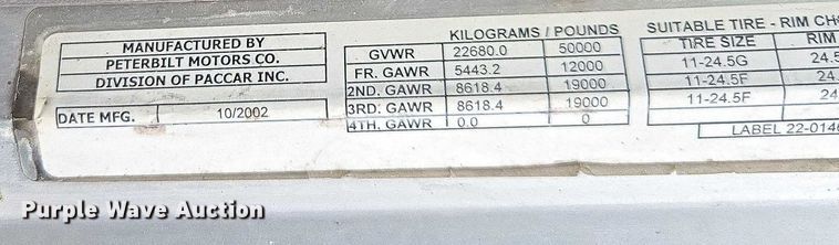 image for item DU2563 2003 Peterbilt 379 semi truck