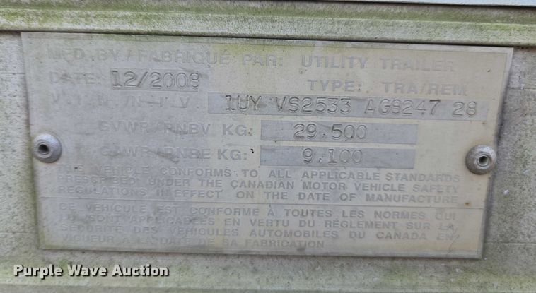 image for item DU2574 2010 Utility dry van trailer