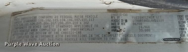 image for item EA2180 2001 Freightliner FL70 dump truck