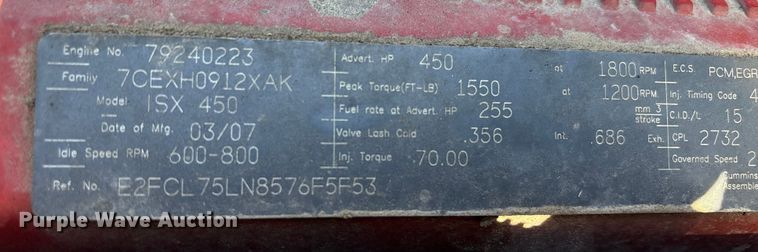 image for item EA7123 2008 Kenworth T800 semi truck