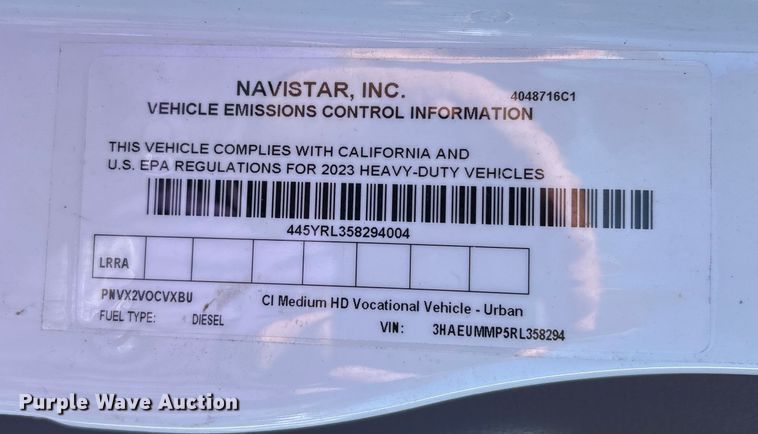 image for item EC3917 2024 International MV607 truck cab and chassis