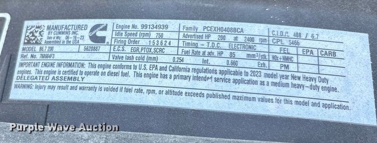 image for item EC3918 2024 International MV607 truck cab and chassis