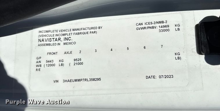 image for item EC3918 2024 International MV607 truck cab and chassis