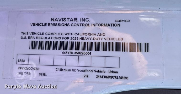 image for item EC3918 2024 International MV607 truck cab and chassis