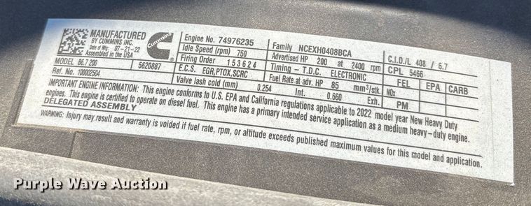 image for item EC3921 2023 International MV607 truck cab and chassis