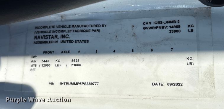 image for item EC3921 2023 International MV607 truck cab and chassis