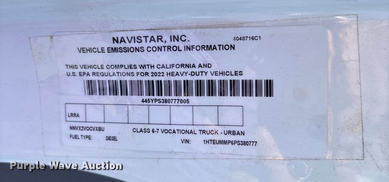 image for item EC3921 2023 International MV607 truck cab and chassis