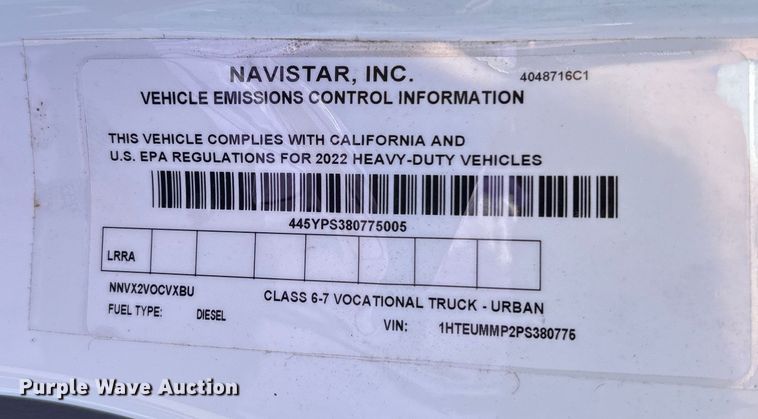 image for item EC3922 2023 International MV607 truck cab and chassis