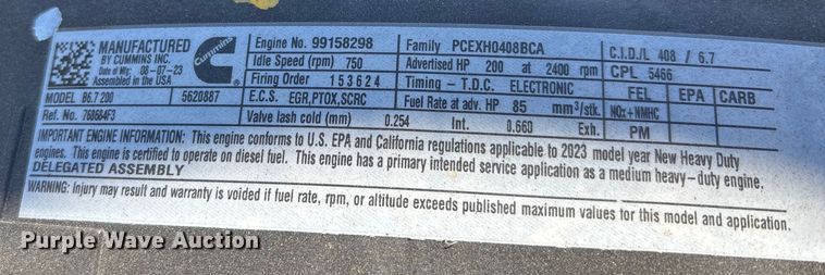 image for item EC3923 2024 International MV607 truck cab and chassis