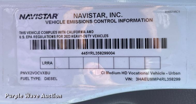 image for item EC3923 2024 International MV607 truck cab and chassis