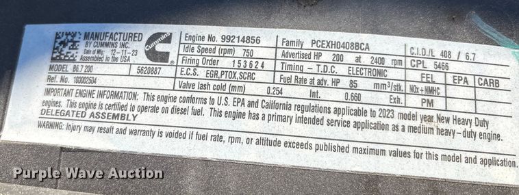 image for item EC3924 2024 International MV607 truck cab and chassis