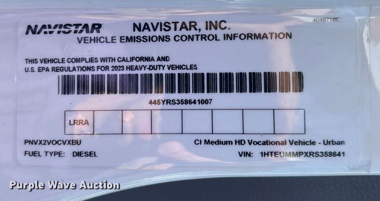 image for item EC3924 2024 International MV607 truck cab and chassis