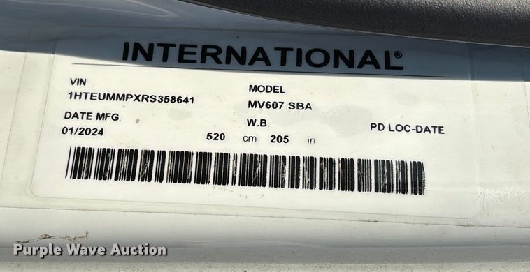 image for item EC3924 2024 International MV607 truck cab and chassis