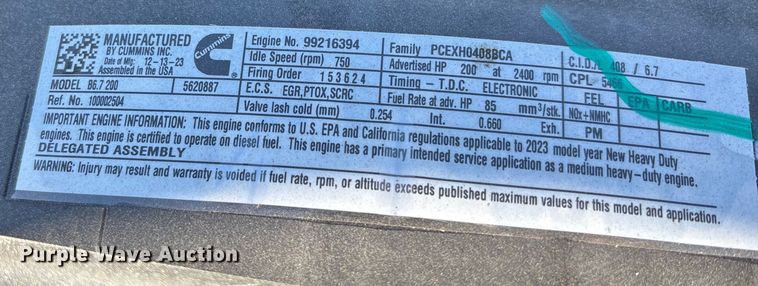 image for item EC3925 2024 International MV607 truck cab and chassis